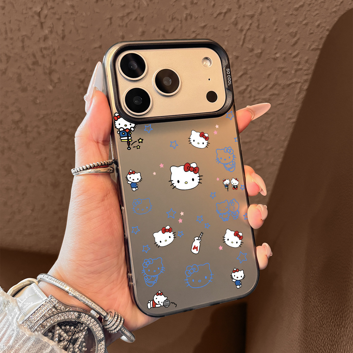 Cute Cartoon Case - Cute Blue Hello Kitty Pattern Phone
