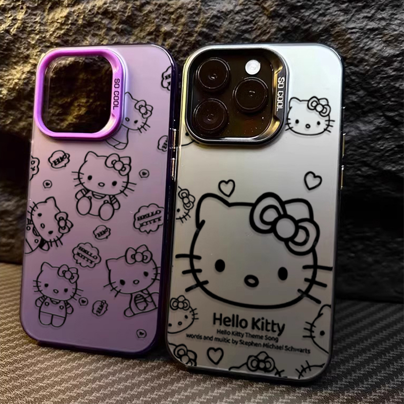 Cute Cartoon Case - Cute line Hello Kitty Phone Case