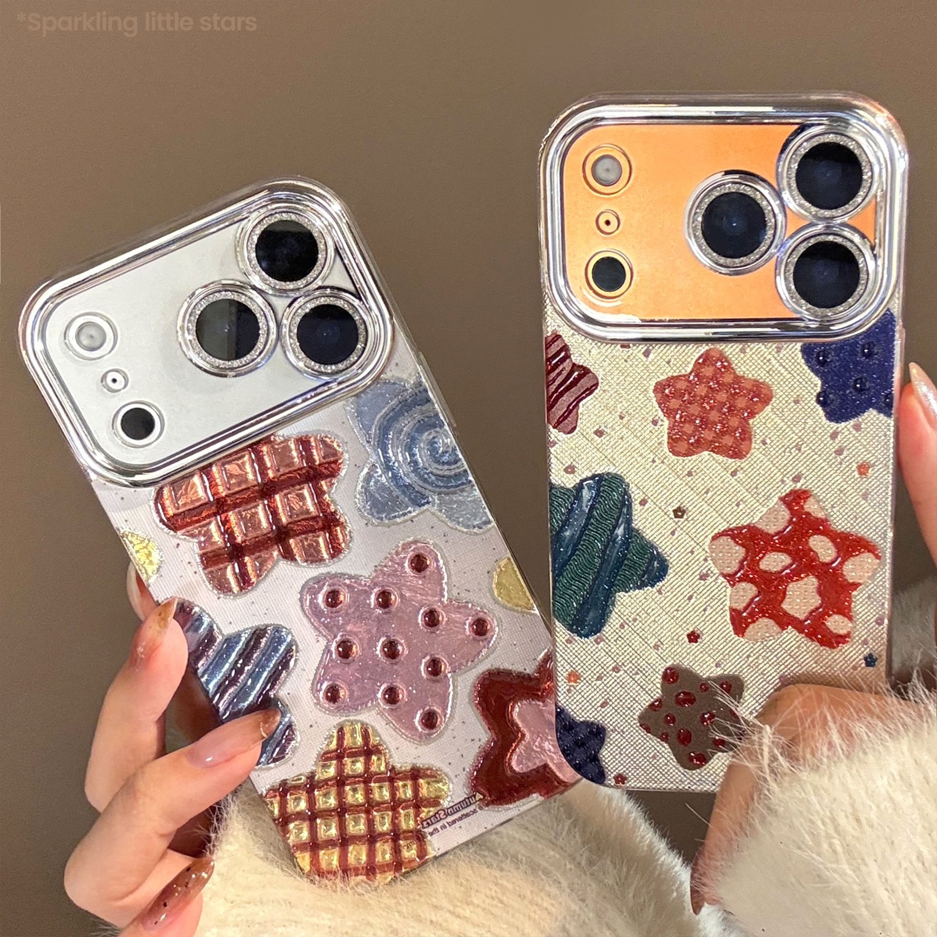Phone Cases Arc - Korean Colorful Stars Glitter Plating Phone