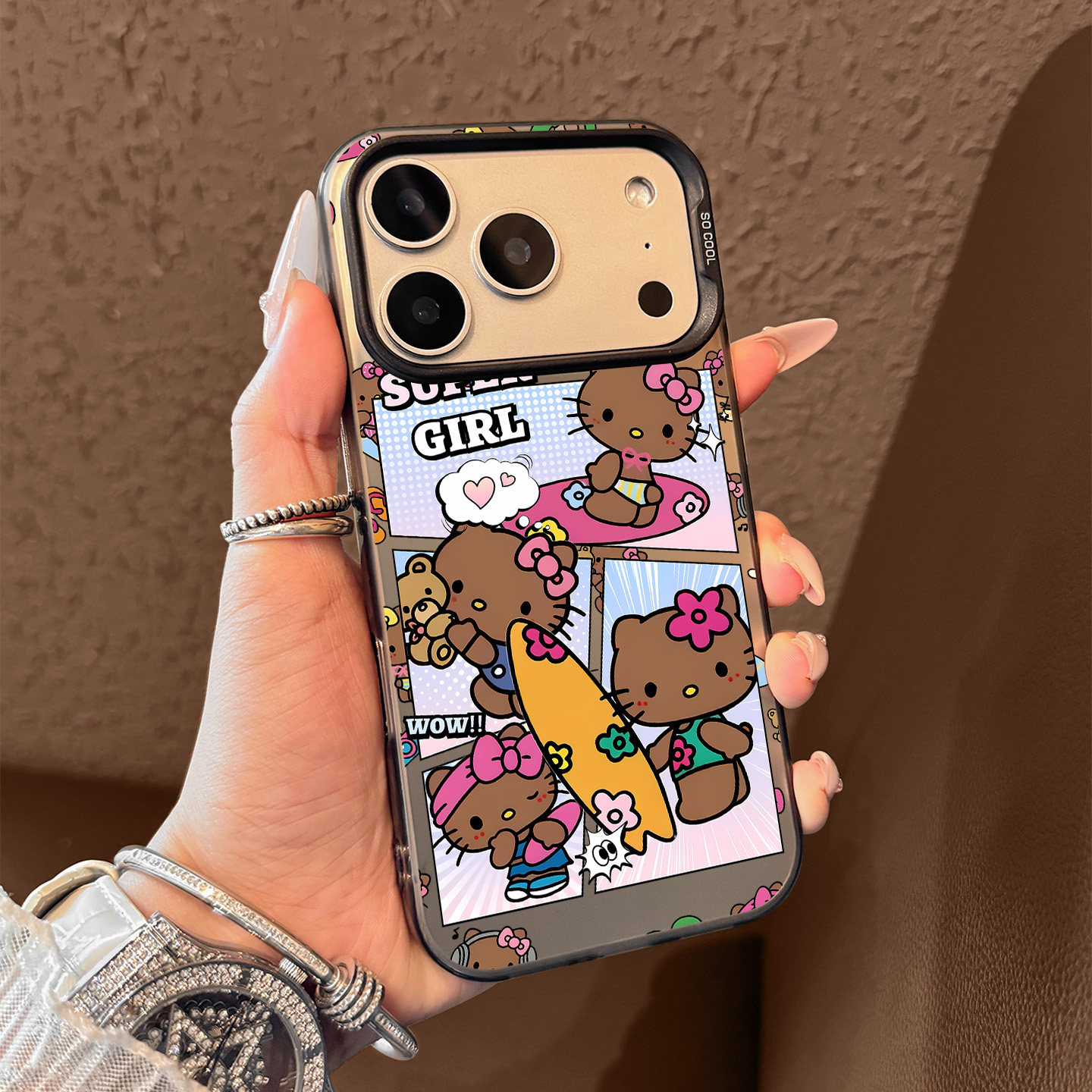 Cute Cartoon Case - Summer Surf Hello Kitty Pattern Phone