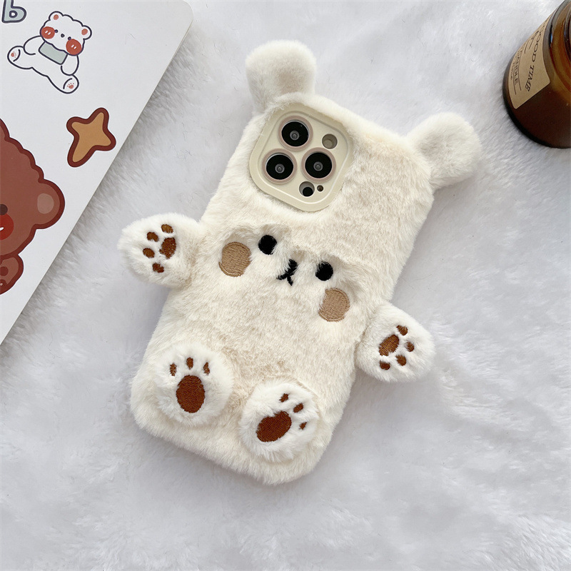 Korean 3D Cartoon Bear Fluffy  - Phone Cases Case incelemesi ve fiyatı