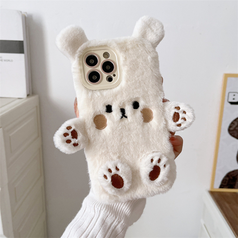 Korean 3D Cartoon Bear Fluffy  - Phone Cases Case incelemesi ve fiyatı