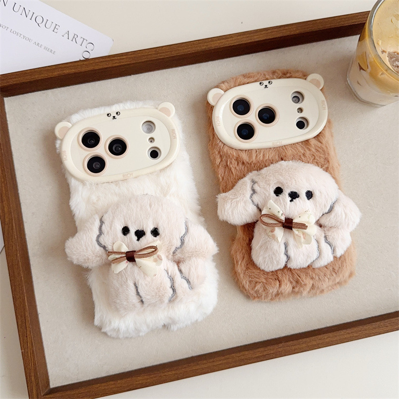 3D Cartoon Bowknot Puppy Warm  - Phone Cases Bulk incelemesi ve fiyatı