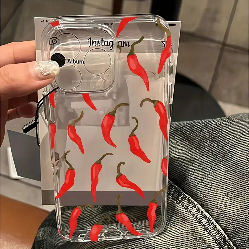 Red Chili Pepper Print Clear P - Phone Cases Xiaomi Redmi 12 incelemesi ve fiyatı