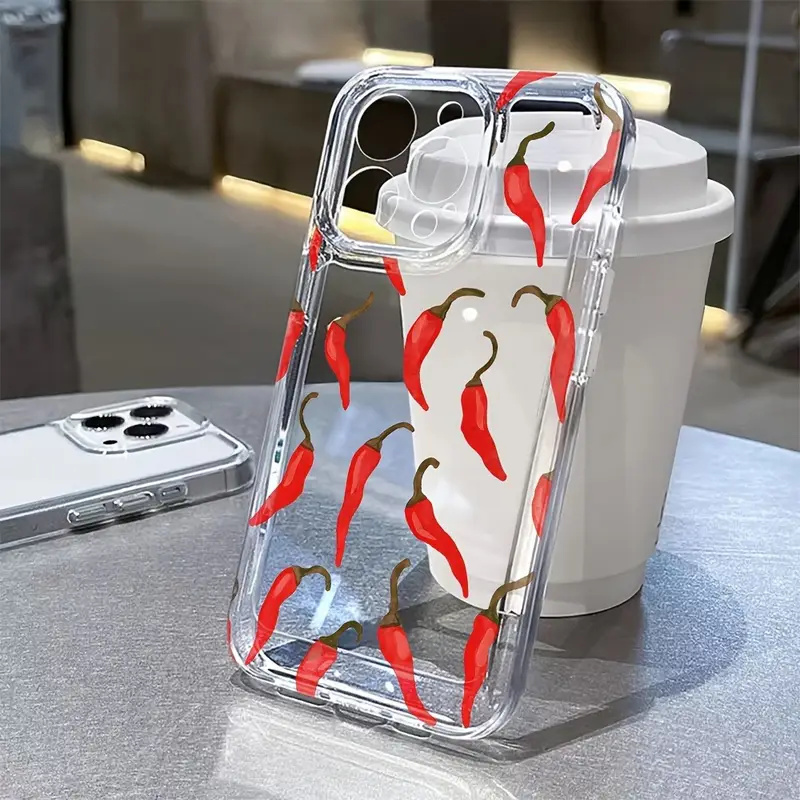 Red Chili Pepper Print Clear P - Phone Cases Xiaomi Redmi 12 incelemesi ve fiyatı