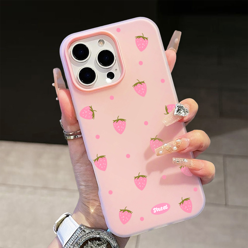 Sweet Pink Strawberry Pattern  - Phone Cases Iphone 17 Pro Max incelemesi ve fiyatı