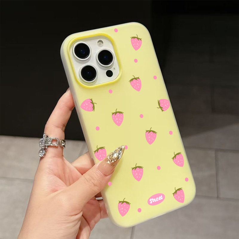 Sweet Pink Strawberry Pattern  - Phone Cases Iphone 17 Pro Max incelemesi ve fiyatı