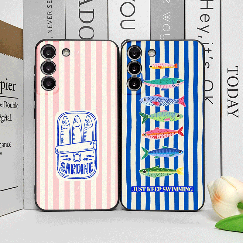 Cute Striped Pattern Sardines  - Phone Cases Cute incelemesi ve fiyatı