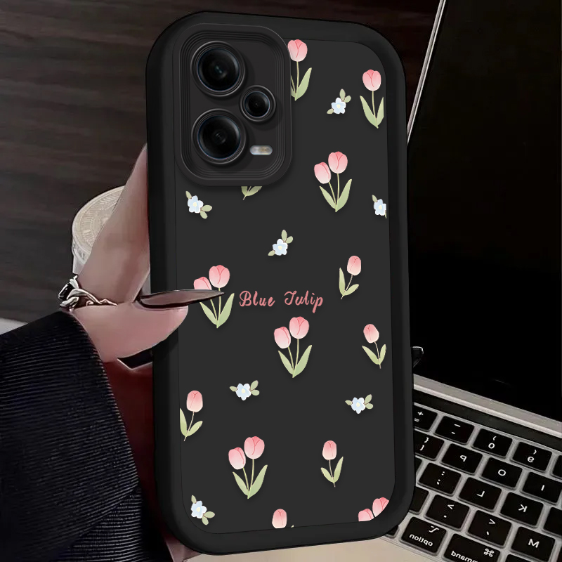 Retro Tulip Flower Phone Case  - Phone Cases Xiaomi Redmi 12 incelemesi ve fiyatı