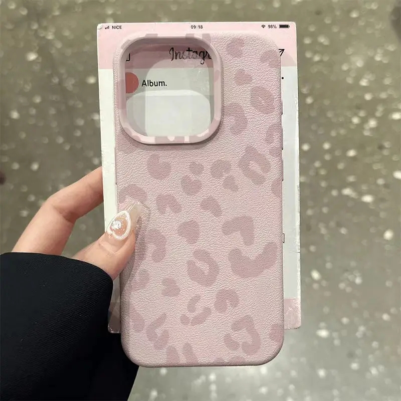 Pink Leopard Print Lichee Patt - Phone Cases Xiaomi Redmi 12 incelemesi ve fiyatı
