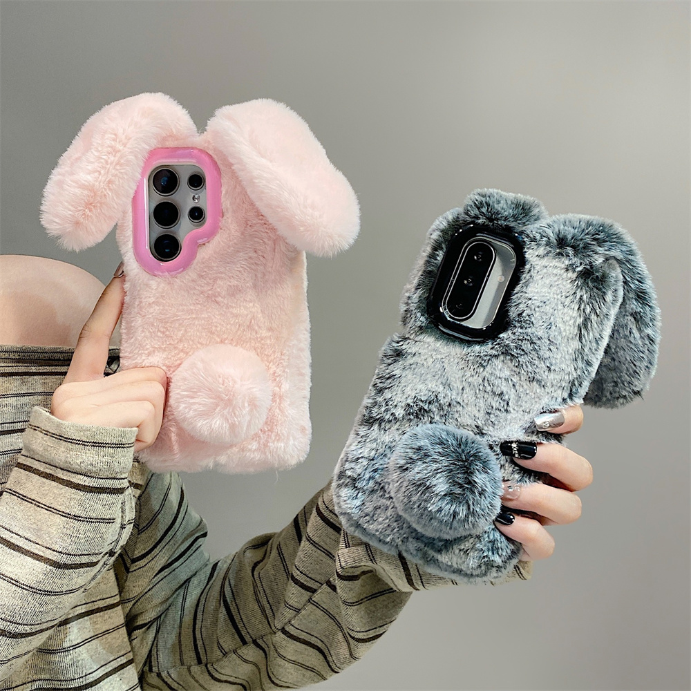 Cute Rabbit Ears Fluffy Stand  - Phone Cases Case incelemesi ve fiyatı