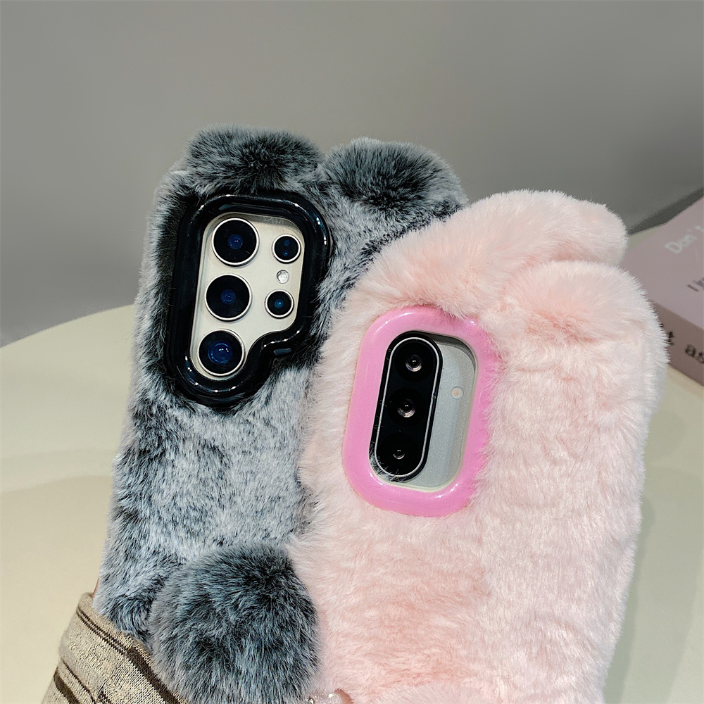 Cute Rabbit Ears Fluffy Stand  - Phone Cases Case incelemesi ve fiyatı